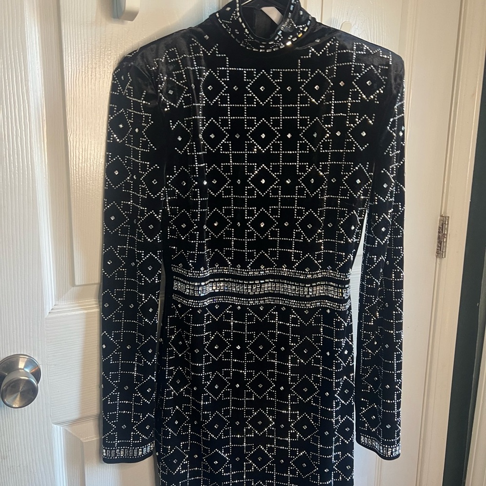 Elegant Black Studded Dress